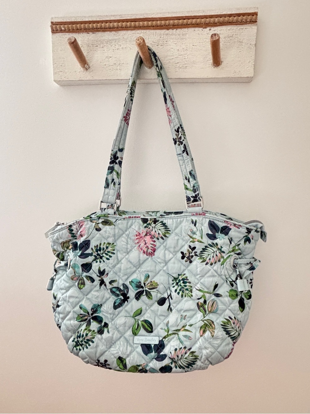 Vera Bradley Seawater Blooms Cinch Shoulder Bag